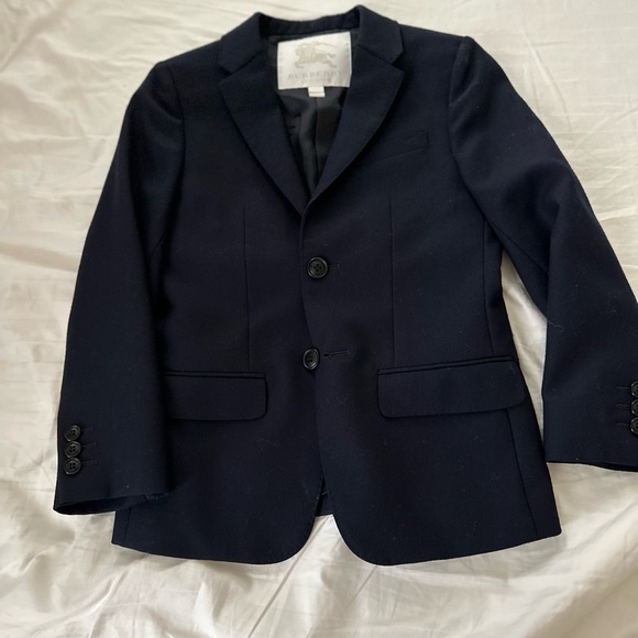 Burberry Boys Navy Wool Blazer and Pant Classic Tailored...